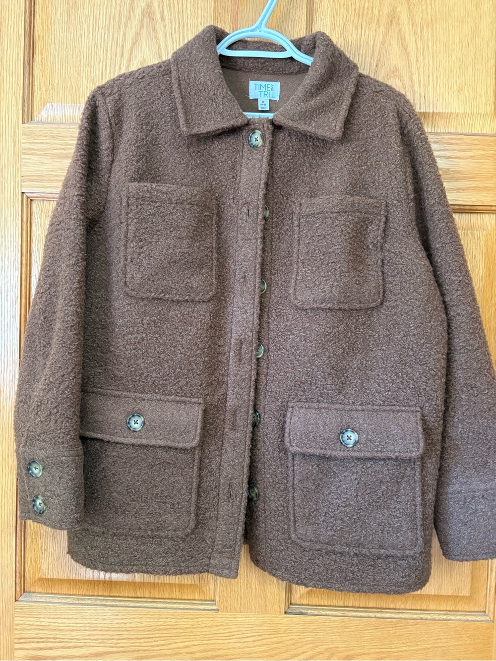 Time and Tru Women’s Brown Button-Front Pea Coat